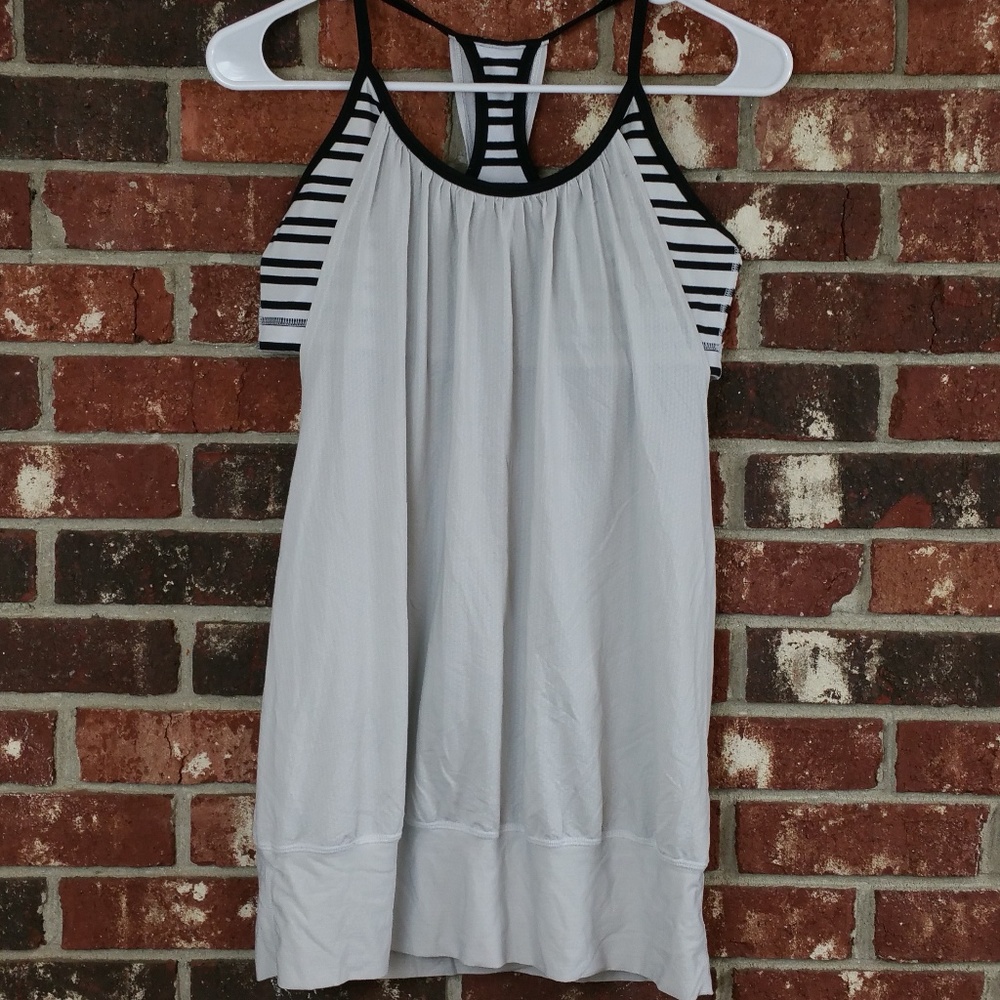Lululemon No Limits Tank Top Black Twin Stripe